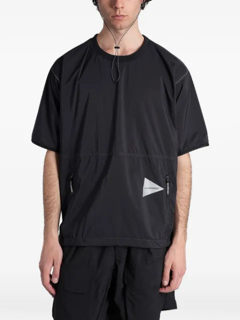and Wander Pertex Quantum Air logo-print zip-pocket T-shirt Black 5746121018