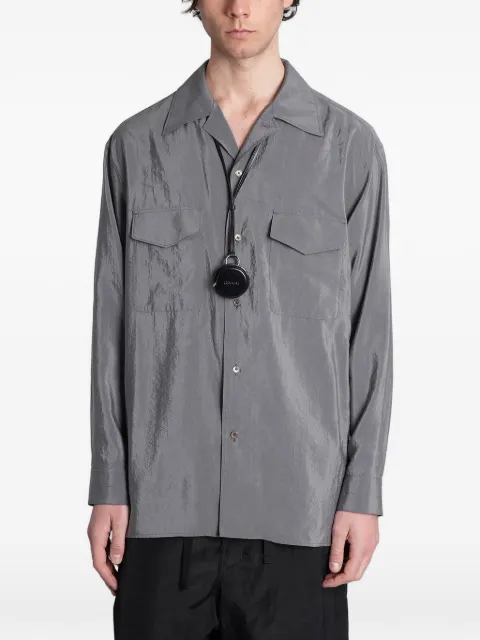 LEMAIRE convertible collar shirt in dry silk Grey SH1233LF1308