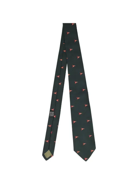 Vintage flag-print tie Green WCV041224136
