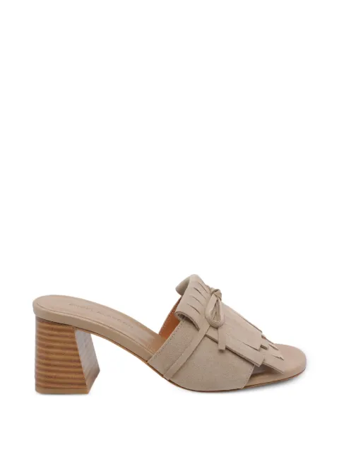 ANGEL ALARCON fringe bow sandals Neutrals 26074609ALONDONBEIGE