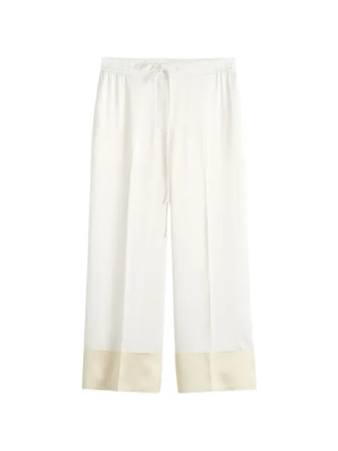 TOTEME drawstring silk trousers White WRB098FB0546