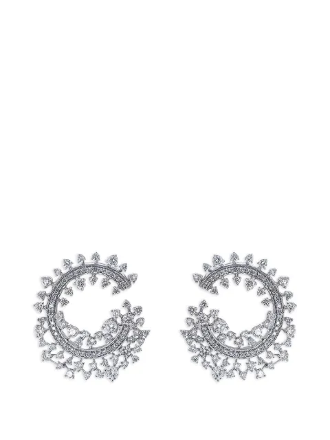 Ananya Edge diamond hoop earrings Silver HE48582L