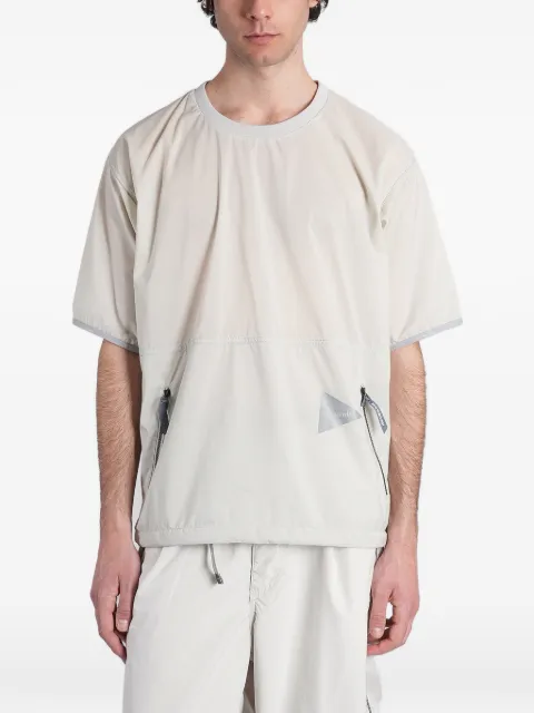 and Wander Pertex Quantum Air logo-print zip-pocket T-shirt Neutrals 5746121018