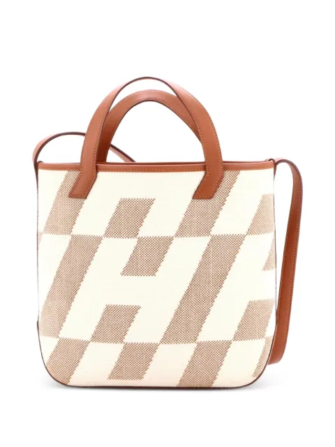 Hermès Pre-Owned Cabas H en Biais Tote Canvas with Leather 27 shoulder bag Brown ZJOGWY6MKTIRVCR8