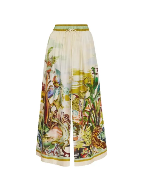 ALEMAIS Jungle Boogie silk trousers Neutrals 6875P