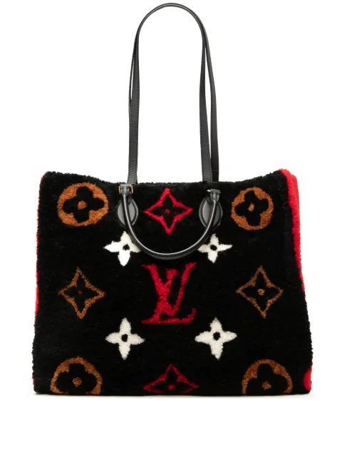 Louis Vuitton Pre-Owned 2019 Monogram Giant Shearling Teddy Onthego GM satchel Black LY8J9K4K39X6MYGK