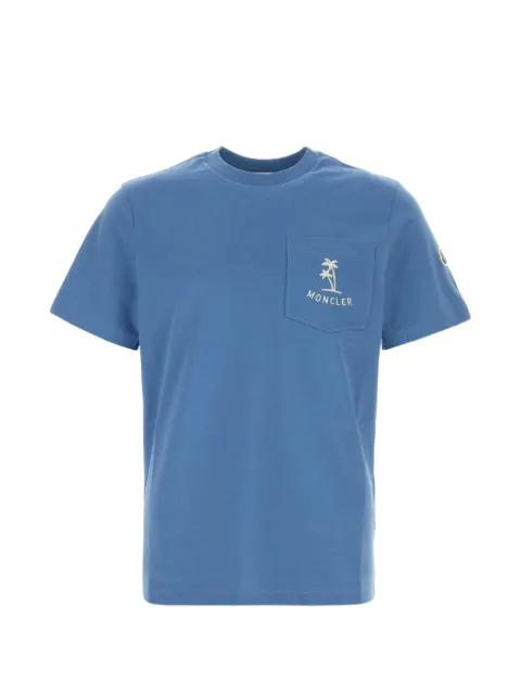 Moncler pocket palm T-shirt Blue L10918C0005489B8U