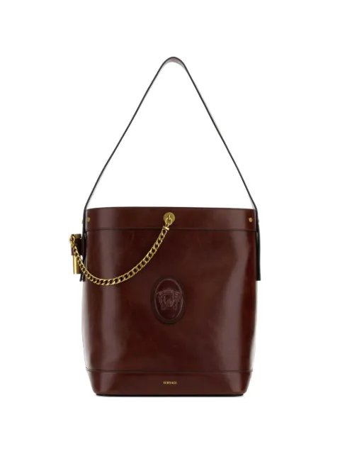 Versace Pivot large leather bucket bag Brown 10232541A17453