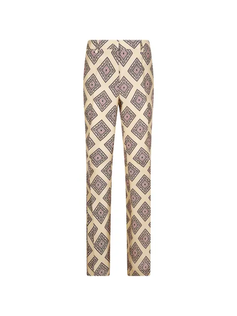Alberto Biani geometric-print trousers Neutrals CC843SE3203
