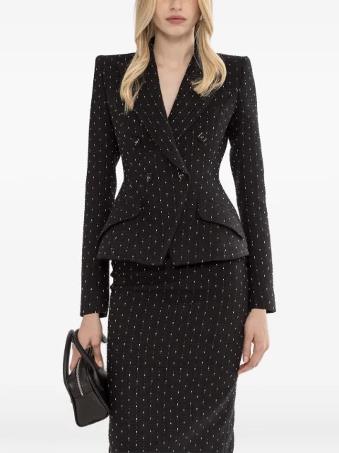 NISSA double-breasted boucle blazer Black S1357BLACK