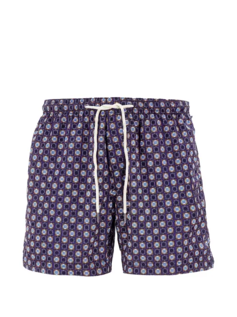 PENINSULA SWIMWEAR geometric-print drawstring swim shorts Blue P26SBS002