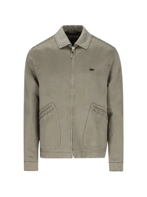 Massimo Osti Studio logo-patch zip-up jacket Grey 20MMOW031A110502G674