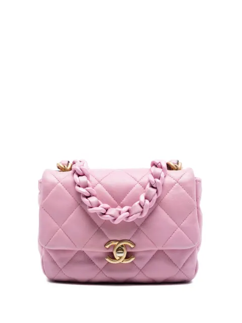 CHANEL Pre-Owned 2021-2025 Mini Quilted Lambskin Candy Chain Flap crossbody bag Pink A31H52GDGLITW2X7