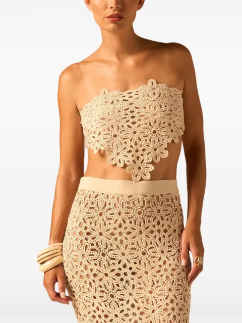 JBQ Ettie beaded macrame top Neutrals T248196