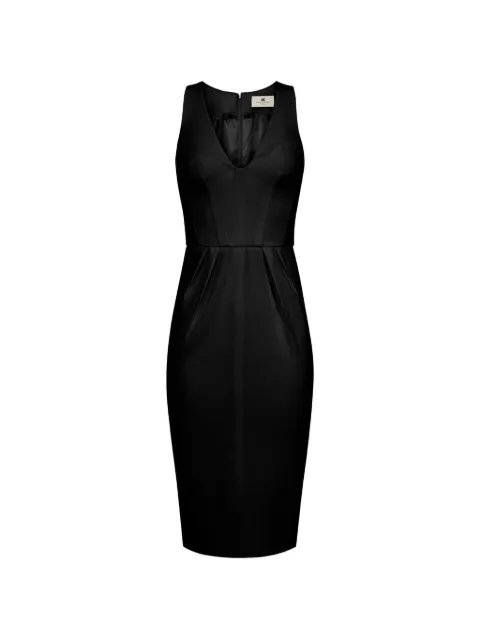 Elisabetta Franchi V-neck logo dress Black AB94162E2