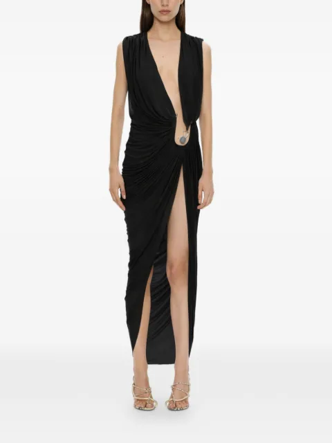 Christopher Esber stone-embellished asymmetric dress Black 26013743