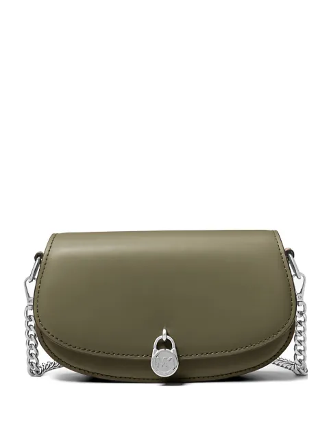 Michael Kors small Mila chain leather shoulder bag Green 35T5SIMC5LOLIVE