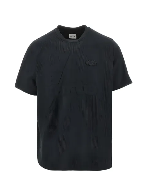 Arte Antwerp logo-applique asymmetric-seam T-shirt Black SS26082T1