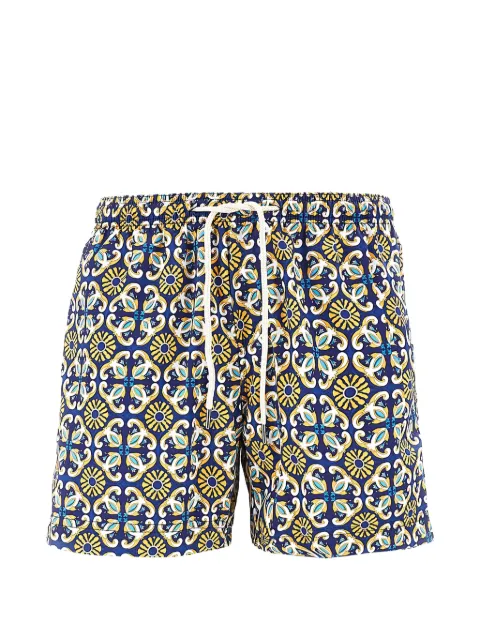 PENINSULA SWIMWEAR Amalfi tile-print swim shorts Blue P26SBS002AMALFIAM01