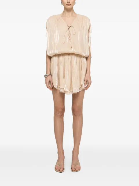 NISSA pleated mini dress Neutrals RS16517