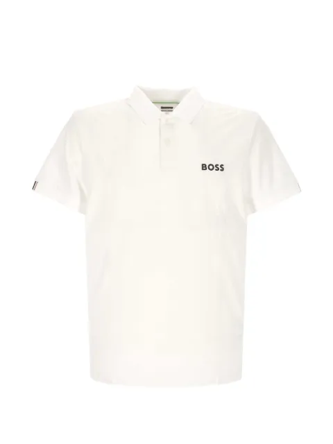 BOSS logo-print polo shirt White 50559205