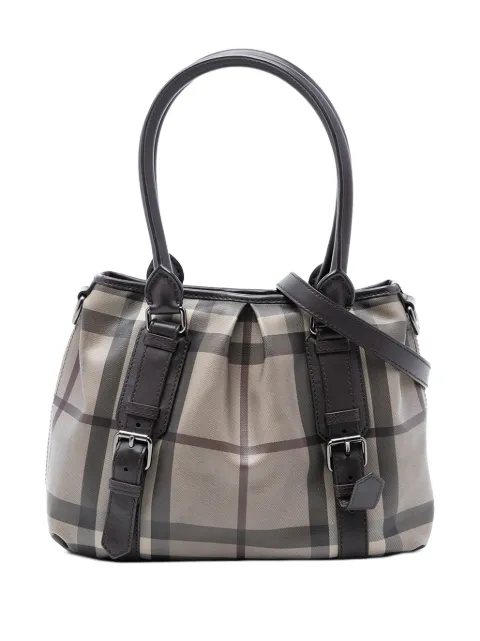 Burberry Pre-Owned 2000-2017 Small Smoke Check Coated Canvas Northfield satchel Brown PTYNOX4KO6PP8BNH