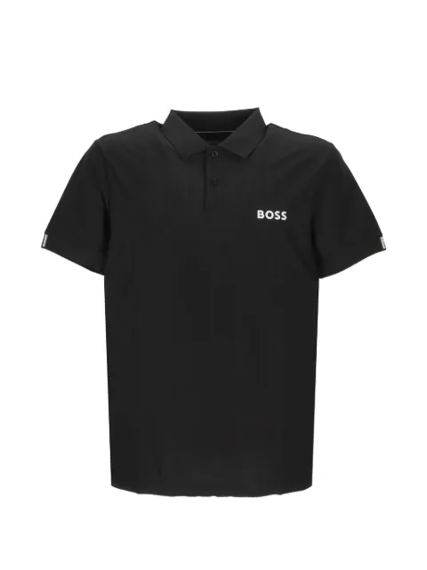 BOSS logo-print polo shirt Black 50559205