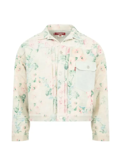 Junya Watanabe MAN floral-print embroidered jacket Neutrals WQJ204