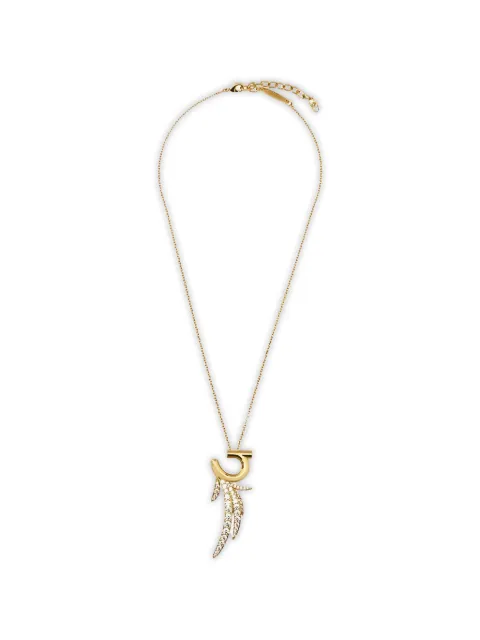 Ferragamo crystal-embellished pendant necklace Gold 794094