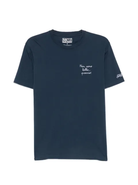 MC2 Saint Barth embroidered cotton T-shirt Blue POT0001