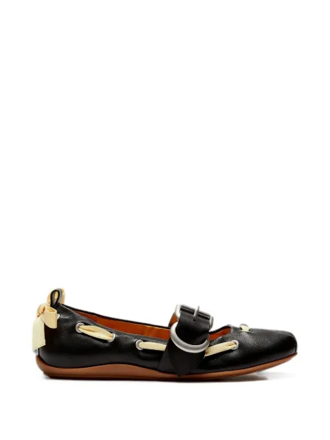 LILI CURIA Sylvie buckle-fastening ballet flats Black LC61005