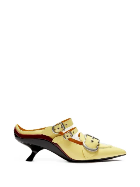 LILI CURIA Astrid buckle-strap mules Yellow LC336050EE