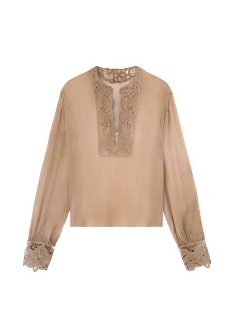 Ermanno Scervino floral cut-work blouse Neutrals D482K766CSRFWBS4850