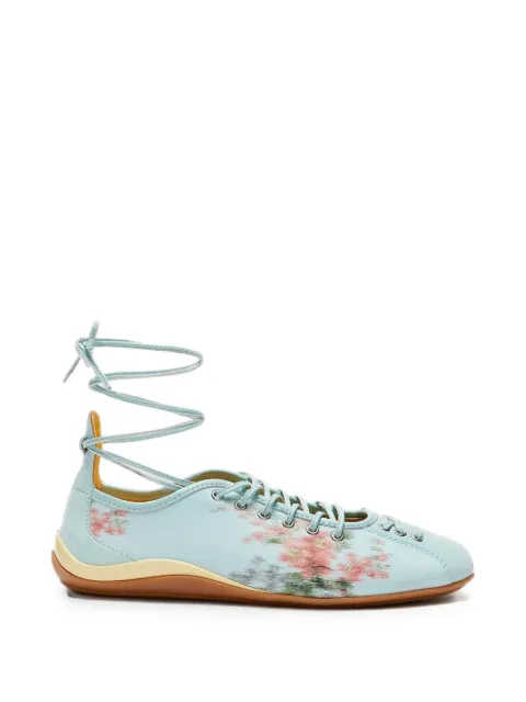 LILI CURIA Isolde floral-print lace-up sneakers Blue LC61016