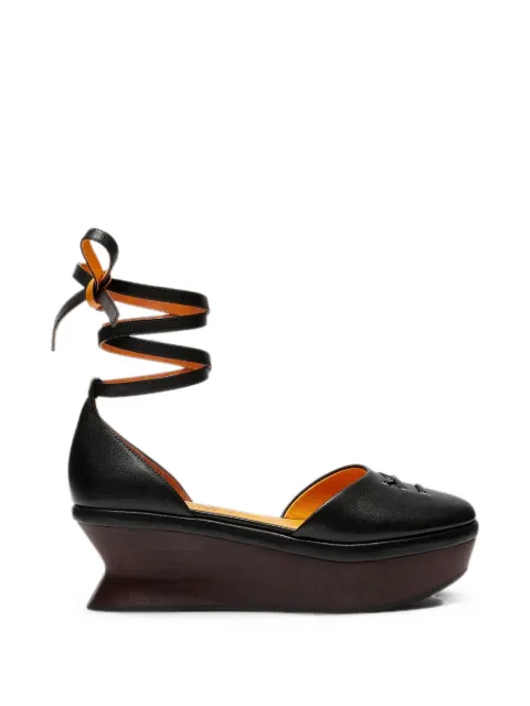 LILI CURIA Petra lace-up platform sandals Black LC81615