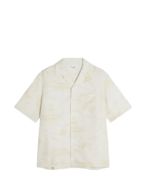 Maison Kitsuné parisian map resort shirt Neutrals QM00404WW9103