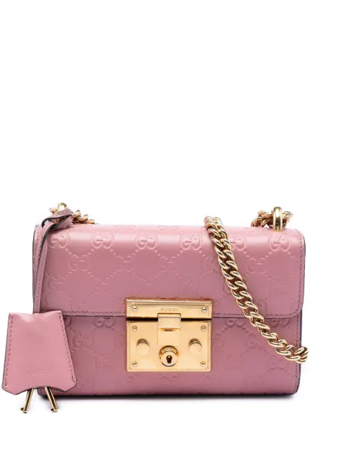 Gucci Pre-Owned 2016-2025 Small Guccissima Padlock crossbody bag Pink COOZL62SABSRH5OD