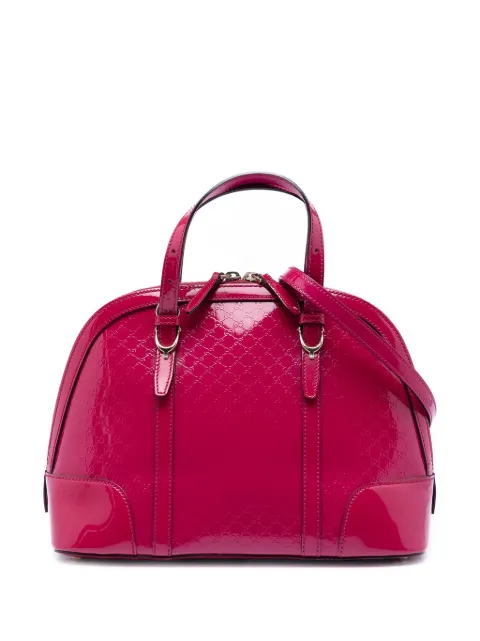 Gucci Pre-Owned 2016-2025 Small Microguccissima Patent Nice Dome satchel Pink TW8E0U6DM58USZ90