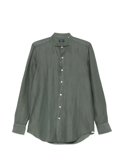 Finamore 1925 Napoli spread-collar long-sleeve shirt Green MILANO060257P6021G