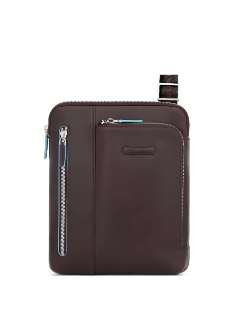 PIQUADRO Blue Square leather messenger bag Brown CA1816B2