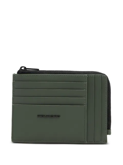 PIQUADRO zipped logo wallet Green PU1243C2OWR