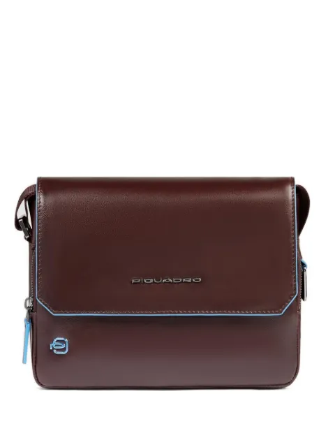 PIQUADRO logo-plaque leather crossbody bag Brown CA6812B2