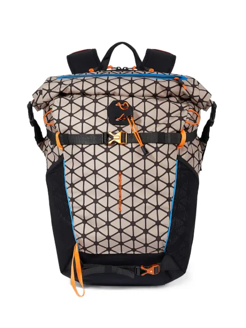 PIQUADRO geometric-pattern roll-top backpack Neutrals CA6274CAS2