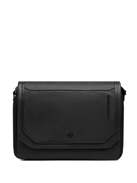 PIQUADRO textured-foldover messenger bag Black CA6936S143