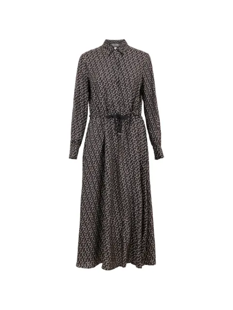 Herno printed silk shirt dress Black AB000062D16009P