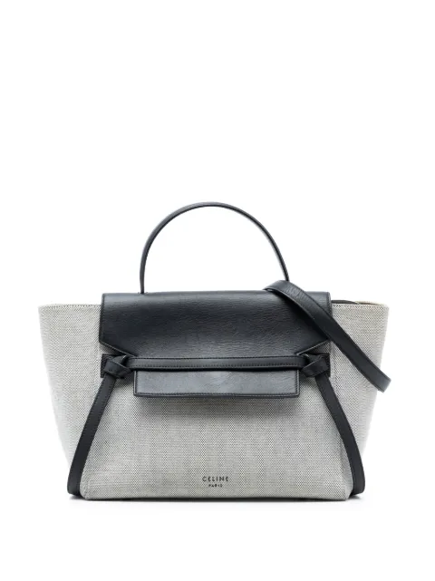 Celine Pre-Owned 2016 Mini Canvas and Leather Belt Bag satchel Black 48HNRJ585FFNVLD9