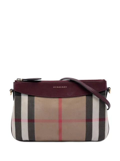 Burberry Pre-Owned 2000-2017 Mega Check Canvas Derby Peyton crossbody bag Red 3XZ9L7H287RML352