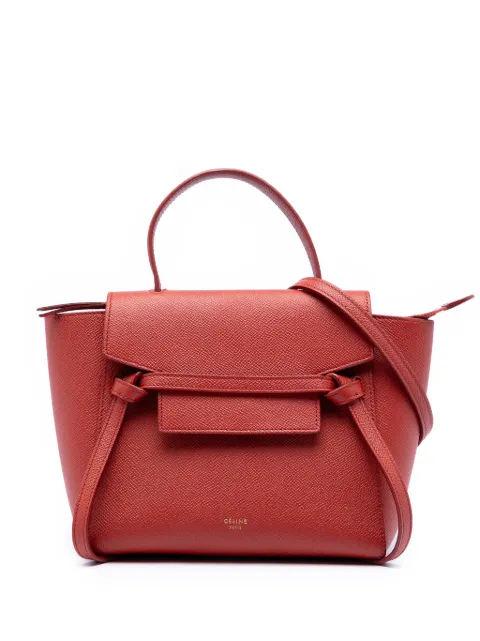 Celine Pre-Owned 2018 Nano Grained Calfskin Belt Bag satchel Red 3U7E444FDR5W2MXJ