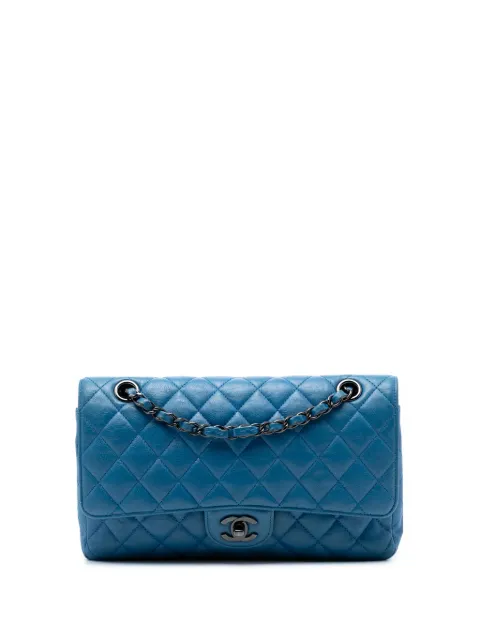 CHANEL Pre-Owned 2017-2018 Medium Classic Calfskin Double Flap shoulder bag Blue P78Y2NSVGFP0YR67