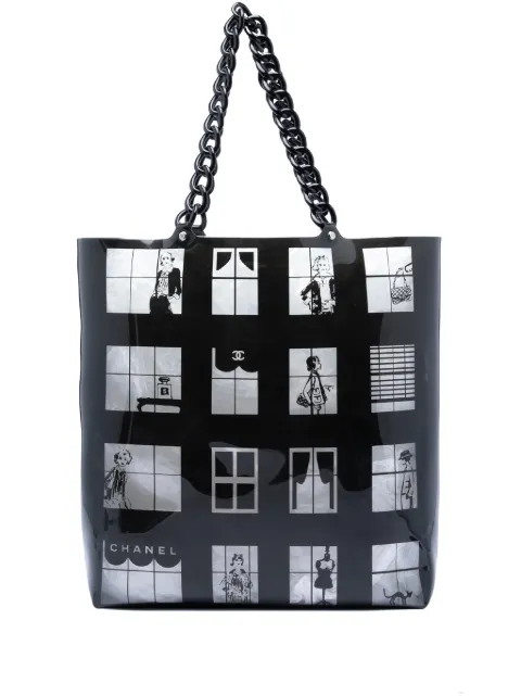 CHANEL Pre-Owned 2003-2004 Vinyl Coco Window tote bag Black PLACY6CHS3W3WT8B